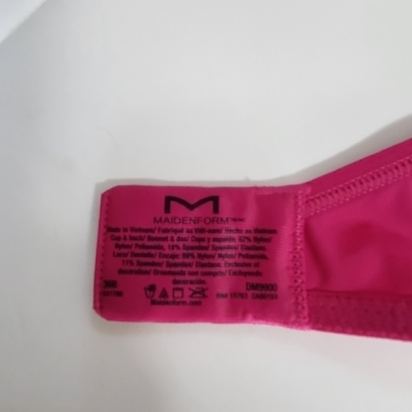 Maidenform 36B Love The Lift Plunging Push-up Bra - #9900 - Hot Pink - NWT - Picture 12 of 12